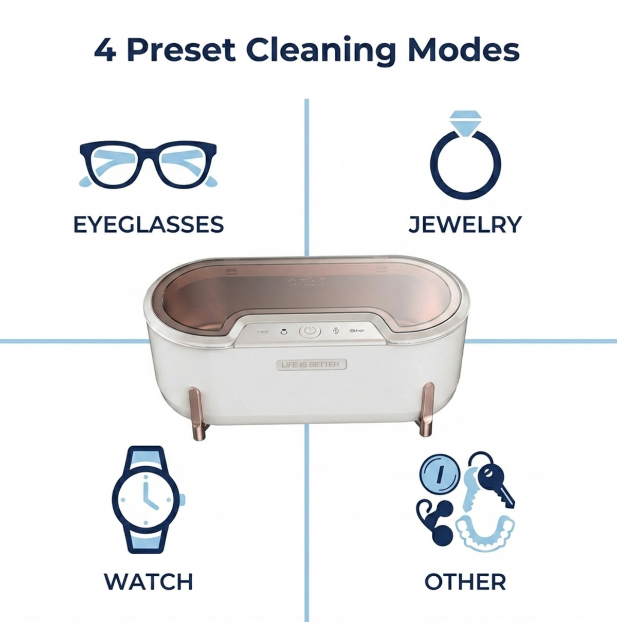 Portable 600ML Ultrasonic Cleaner Machine