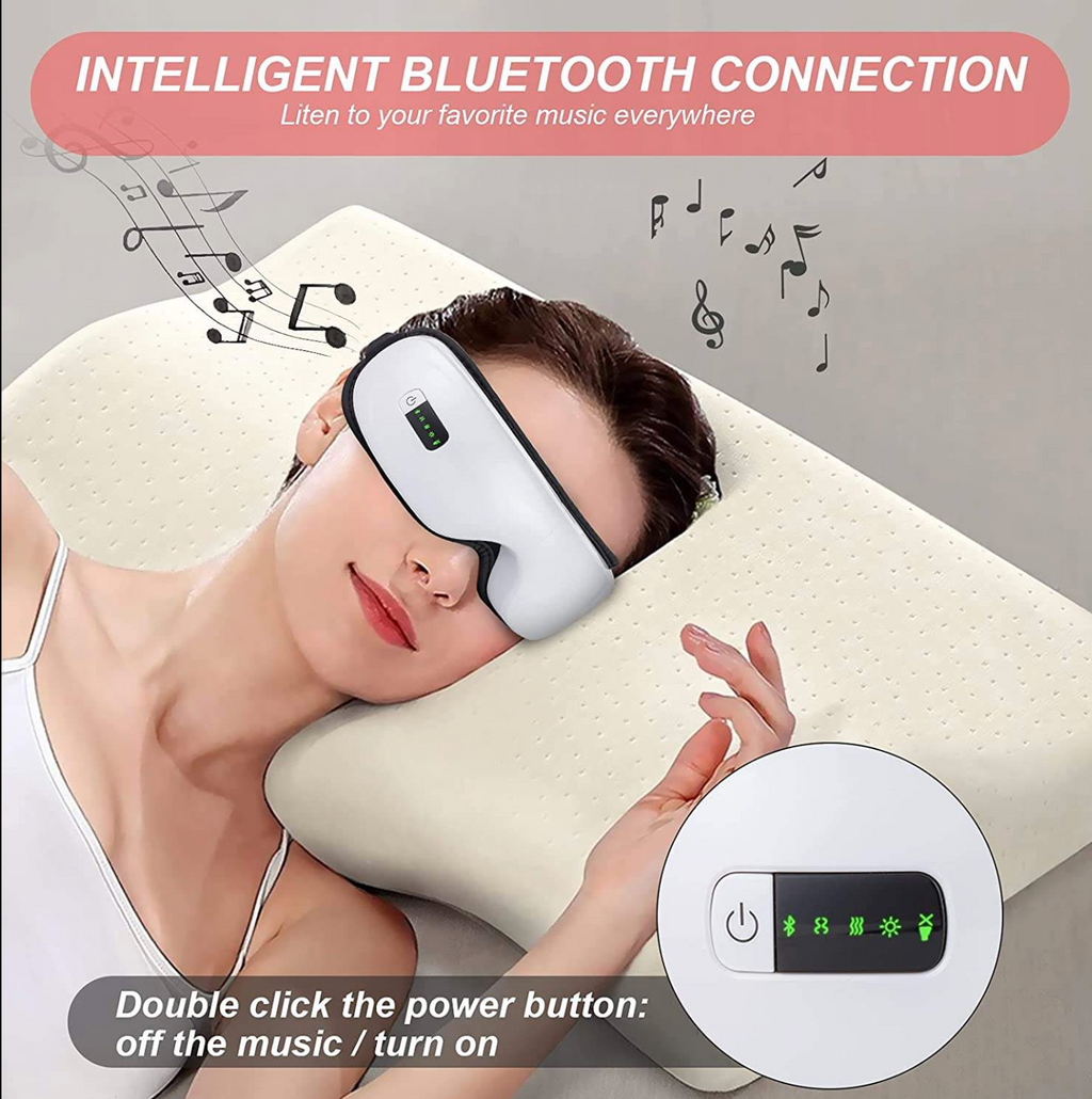 Wireless Heated Eye Massager with Air Pressure, Vibration & Music
