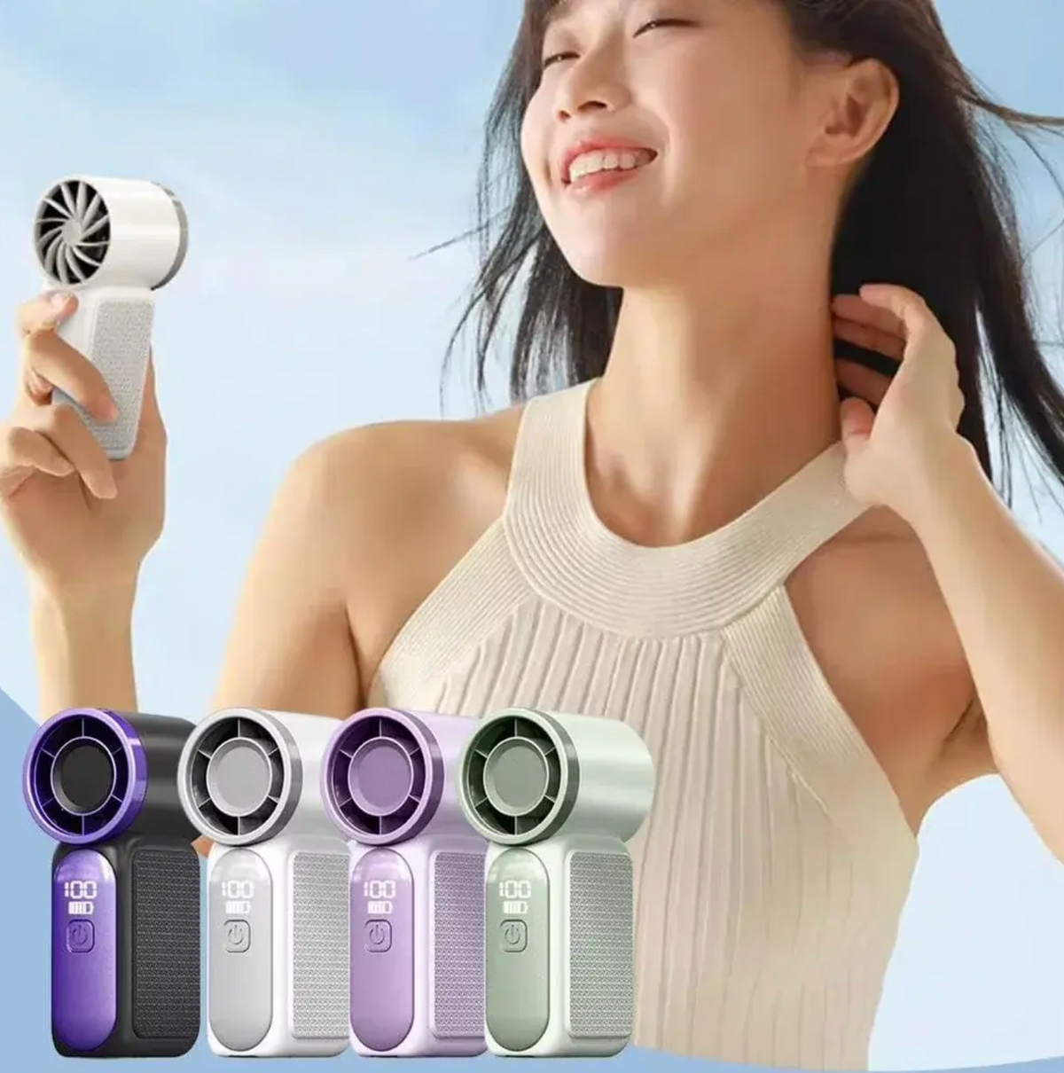 X688 Portable Turbo Mini Fan – 100-Speed Adjustable High