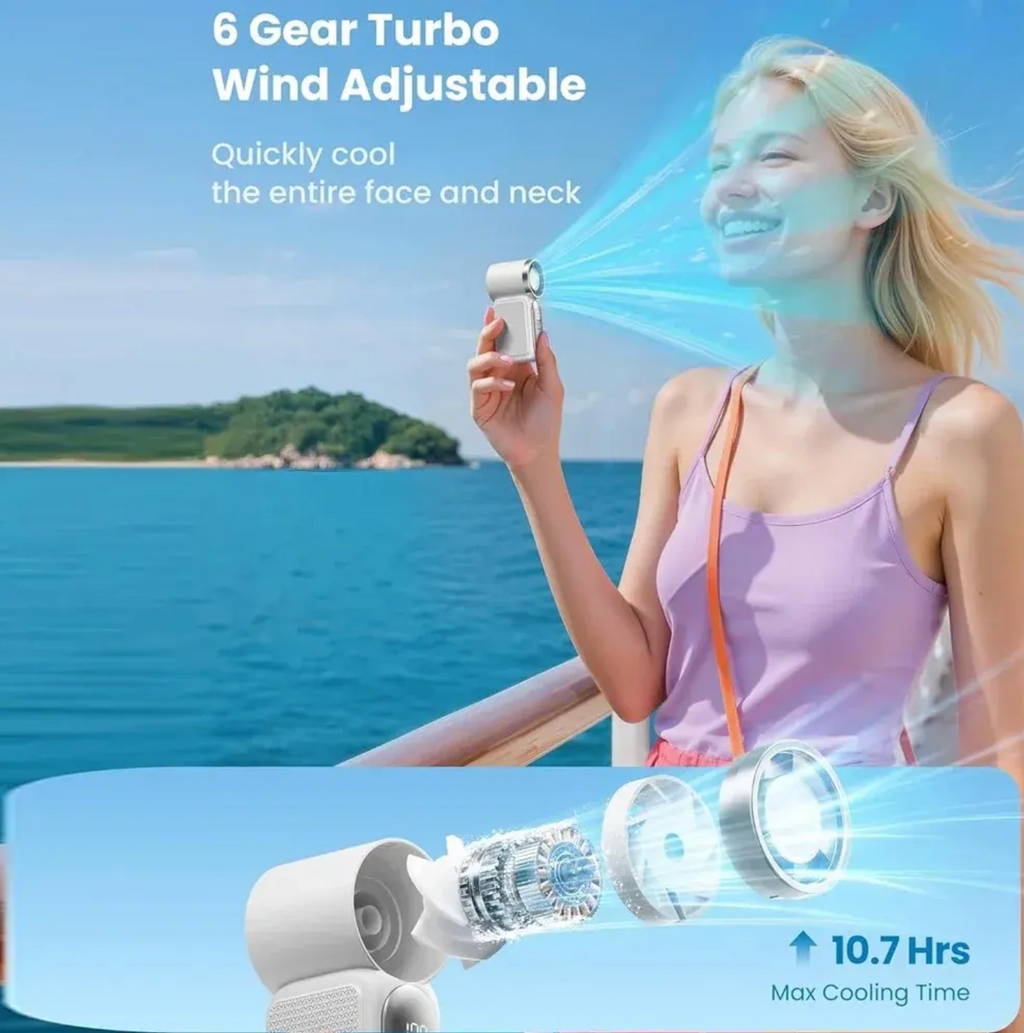 X688 Portable Turbo Mini Fan – 100-Speed Adjustable High