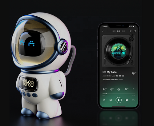 Creative Spaceman AI Smart Speaker Alarm Clock with FM Radio,