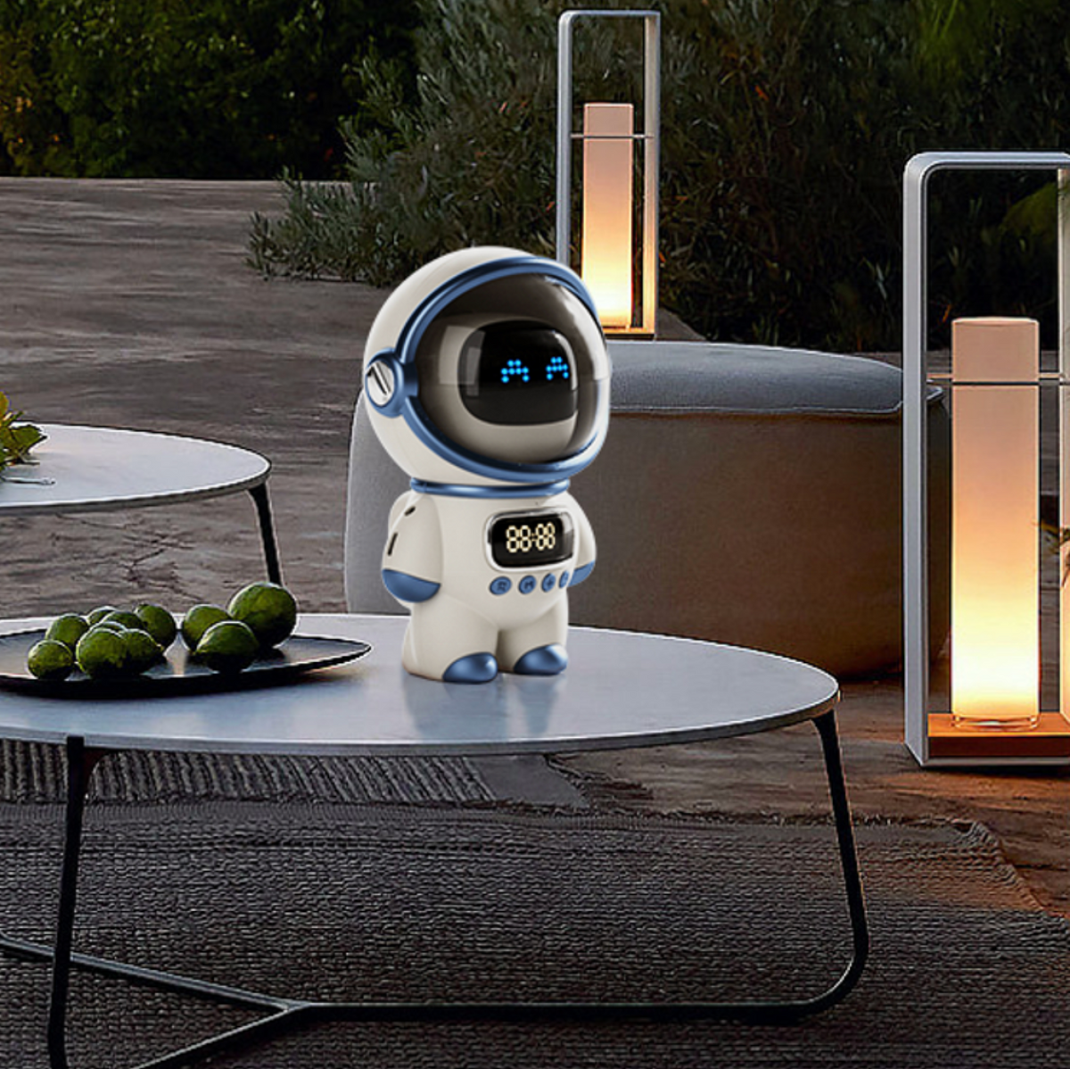 Creative Spaceman AI Smart Speaker Alarm Clock with FM Radio,