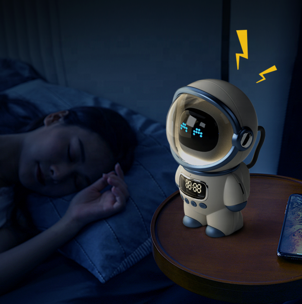 Creative Spaceman AI Smart Speaker Alarm Clock with FM Radio,