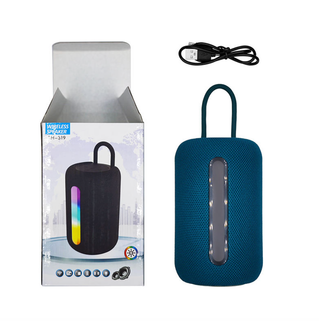Portable Bluetooth Wireless Speaker with RGB Light, Super Bass & IPX4 Waterproof Design