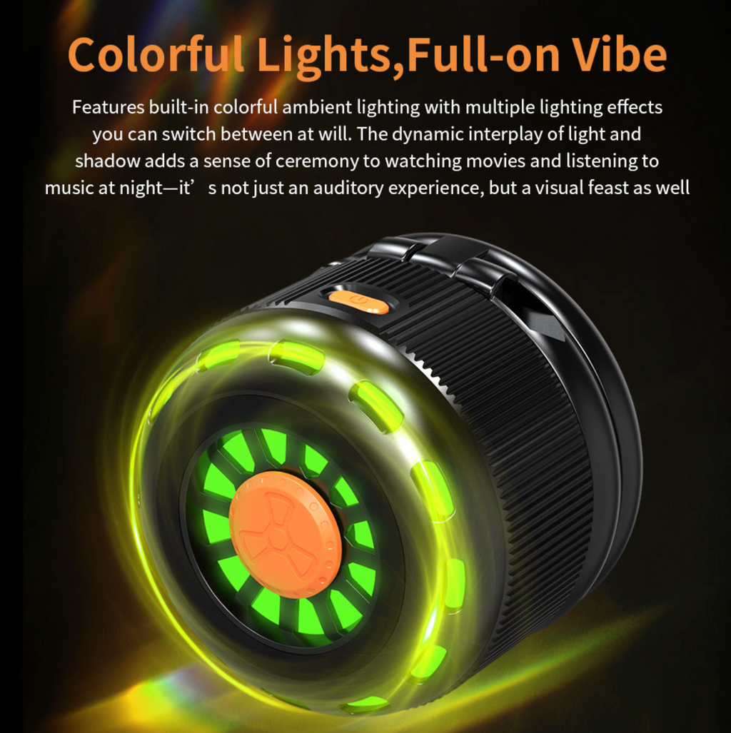 Magnetic Rotatable Bluetooth Speaker with Foldable Phone Stand, Gyro Fidget Toy & RGB Lights