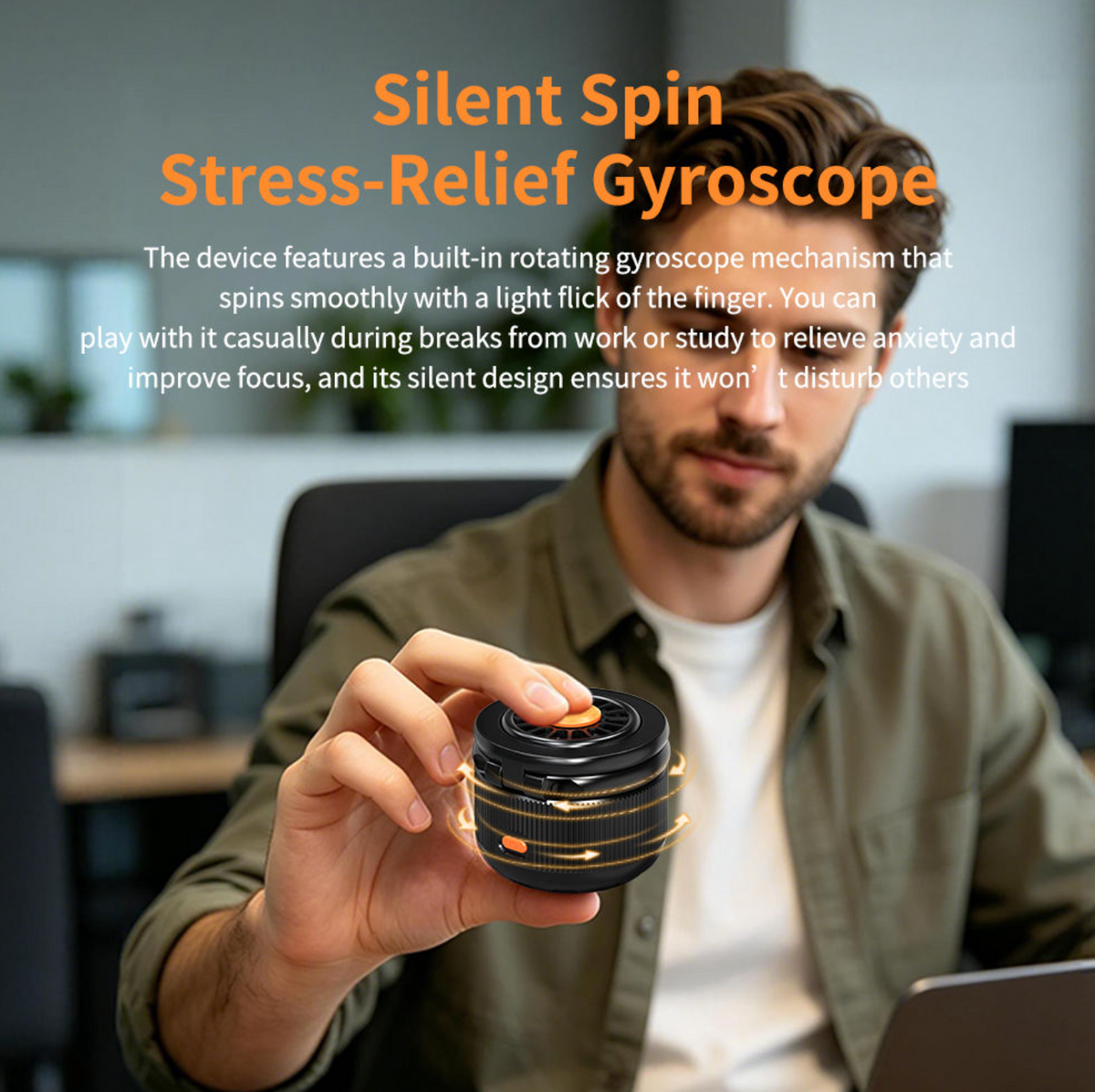 Magnetic Rotatable Bluetooth Speaker with Foldable Phone Stand, Gyro Fidget Toy & RGB Lights