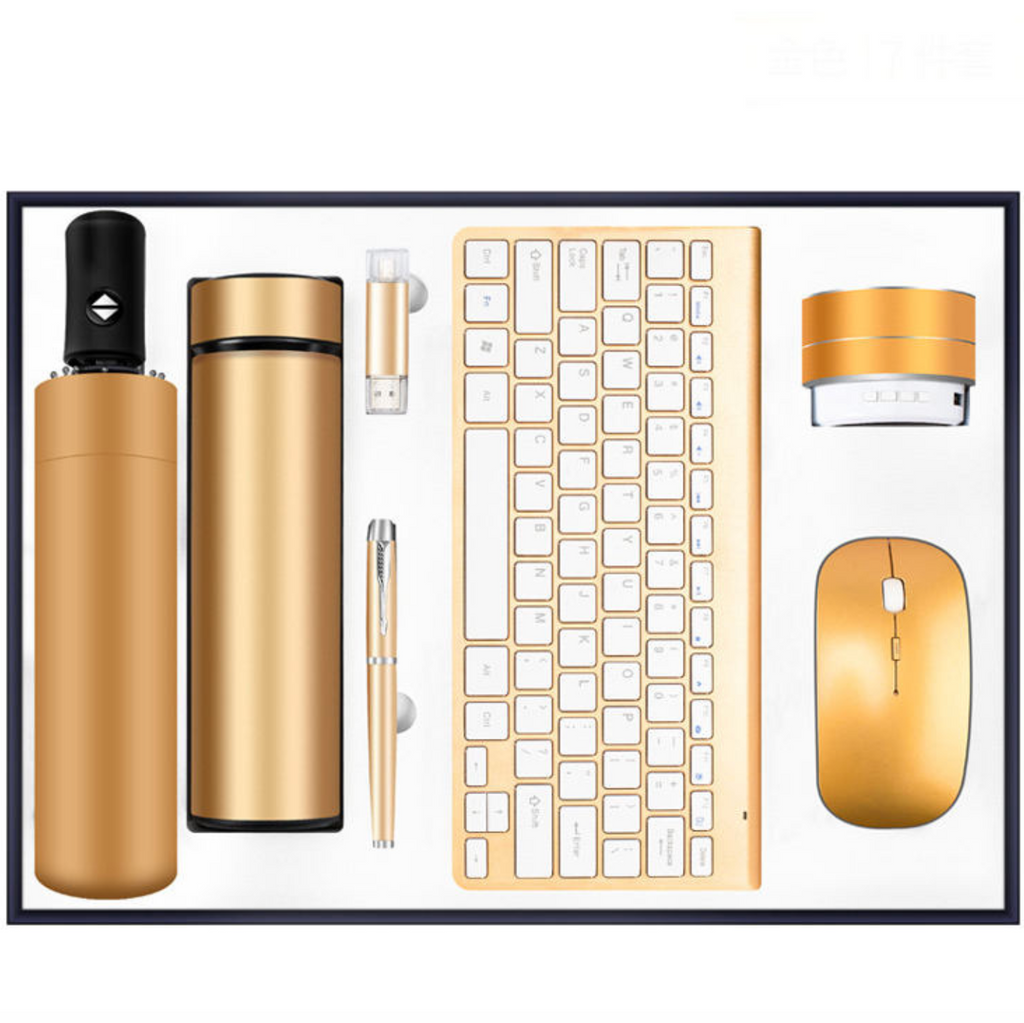 4-in-1 Wireless Office Gift Set – Keyboard, Mouse, USB Flash Drive & Pen | Corporate Business Gift Set